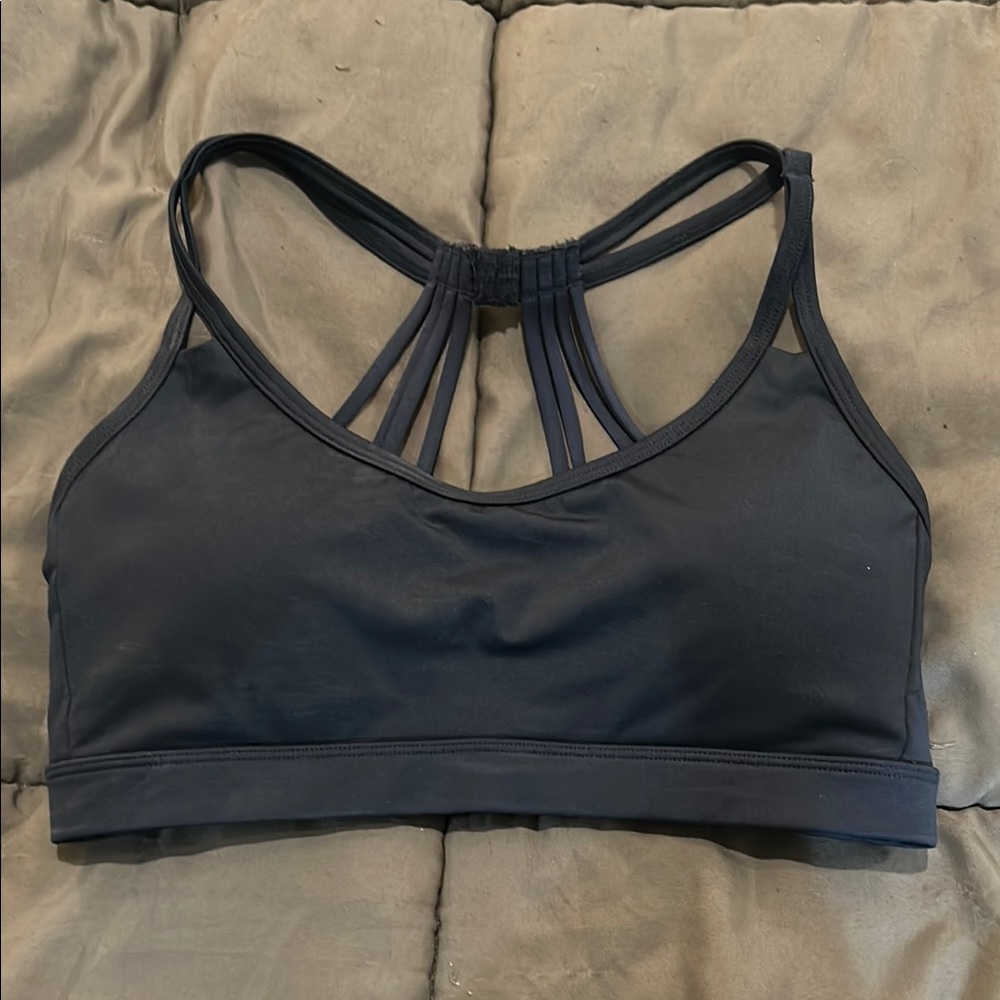 Women's Navy Blue Strappy Sports Bra